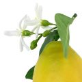Floristik24 Decoratief fruit, citroenen met blaadjes geel 9.5cm 4st