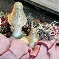 Floristik24 Houten paddenstoel met glitter H17cm 2st
