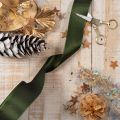 Satijnen lint voor het inpakken van cadeaus, taftlint, groen, 40 mm breed, 5 m lang | Floristik24.nl