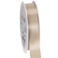 Floristik24 Decoratief satijnen lint, beige taftlint, 25 mm breed, 50 m lang.