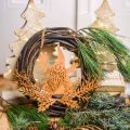 Floristik24 Decoratieve ring voor Kerstmis, rendier in de ring, kerstman met cadeau, metalen decoratie patina Ø18cm set van 2
