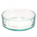 Decoratieve schaal glas glazen schaal rond plat helder Ø15cm H5cm