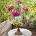 Sierschaal op voetschaal roest look metaal Ø22cm H18.5cm | Floristik24.nl