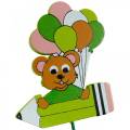 Floristik24 Deco plug pen met teddy en ballonnen bloem plug zomer decoratie kinderen 16 stuks