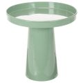 Floristik24 Decoratieve metalen schaal, groen, ronde voet, schaal voor bloemstukken, 20 cm