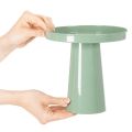 Decoratieve metalen schaal, groen, ronde voet, schaal voor bloemstukken, 20 cm | Floristik24.nl