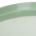 Ronde groene decoratieve schaal op een standaard voor tafeldecoratie, 30 cm | Floristik24.nl