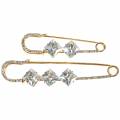 Floristik24 Veiligheidsspeld sieraden pin diamant goud 2st