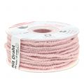 Floristik24 Glamour roze / zilveren lont draad met 33m draad