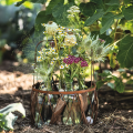 Ovale draadmand met handvat, tuindecoratie, roestkleurige afwerking, 30/25 cm, set van 2 | Floristik24.nl