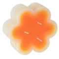 Floristik24 Drie-lontkaars wit oranje in de vorm van een bloem Ø11,5cm H4cm