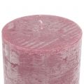 Floristik24 Effen gekleurde kaarsen antiek roze 50x100mm 4st