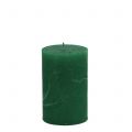 Floristik24 Effen kaarsen donkergroen 60x100mm 4 st