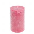 Floristik24 Effen gekleurde kaarsen roze 85x150mm 2st