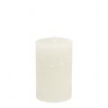 Floristik24 Effen gekleurde kaarsen wit 60x100mm 4st