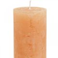Floristik24 Effen gekleurde kaarsen Oranje Perzik stompkaarsen 50×100mm 4st