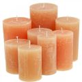 Floristik24 Gekleurde kaarsen Oranje Perzik Verschillende maten