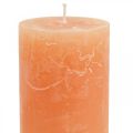 Floristik24 Effen gekleurde kaarsen Orange Peach stompkaarsen 60×100mm 4st