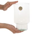 Glazen cilindervormige container van ecologisch glas, 25 cm. | Floristik24.nl
