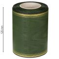 Elegante donkergroene moiré-kranslint, 125 mm met gouden parelrand, rouwlint, huwelijksdecoratie, striklint | Floristik24.nl