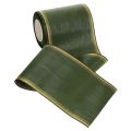 Elegante donkergroene moiré-kranslint, 125 mm met gouden parelrand, rouwlint, huwelijksdecoratie, striklint | Floristik24.nl
