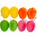 Floristik24 Kleurrijke paaseieren om op te hangen, gevlokte eieren, Pasen, lentedecoratie 8 stuks