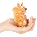 Zittend eekhoornfiguurtje voor herfstdecoratie, 10 cm | Floristik24.nl