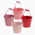 Floristik24 Emmer roze mix Ø12cm H10cm 8st