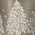 Decoratieve emmer met dennenbomen en houten handvat, 13 cm | Floristik24.nl