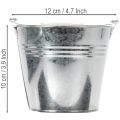 Emmer Ø12cm H10cm 8 stuks. Zink, glanzend | Floristik24.nl