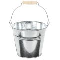Floristik24 Emmer Ø14cm H12cm 6 stuks. Zink, glanzend