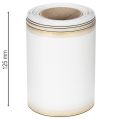 Elegant Moiré-kranslint, 125 mm, wit met gouden rand - Hoogwaardig decoratief lint voor bloemisterij en feesten | Floristik24.nl