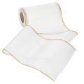 Elegant moiré-kranslint, 200 mm wit met gouden parelrand en speciale afwerking, 25 m - Perfect voor decoraties en feesten | Floristik24.nl