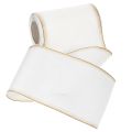 Elegante moiré krans met gouden rand, huwelijksdecoratie, rouwlint, wit 150mm x 25m | Floristik24.nl