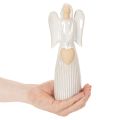 Engelenbeeldje met hartversiering in crèmewit, 23 cm | Floristik24.nl