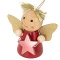 Decoratieve engelhanger met ster om op te hangen, 5 cm, 9 stuks | Floristik24.nl