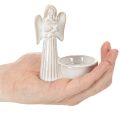 Engelenkomdecoratie met klein figuurtje en ronde theelichthouder 10 cm, 3 stuks | Floristik24.nl