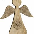 Floristik24 Deco hanger houten engel glitter 10cm 12st