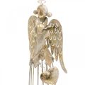 Floristik24 Engel figuur met hart, kerstversiering van metaal, decoratie engel antiek-goud H38cm