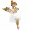Floristik24 Decoratieve ballerina engel rand zitting Ø11,5 H15cm 2st
