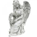 Floristik24 Graf engel met krans Zittende vrouwelijke engel H32cm