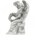 Floristik24 Graf engel met krans Zittende vrouwelijke engel H32cm