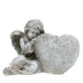 Floristik24 Engel met hart grijs 11,5 cm × 9 cm × 6,5 cm 2 stuks