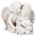 Floristik24 Engeldecoratie voor kinderen: Engelenpaar met hartsculptuur, 24 cm.