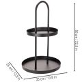 Metalen, dubbellaags, rond decoratief dienblad van 58 cm. | Floristik24.nl