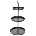 Floristik24 Ronde metalen serveerstandaard met drie etages voor tafeldecoratie met meerdere lagen, 61 cm