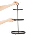 Ronde metalen serveerstandaard met drie etages voor tafeldecoratie met meerdere lagen, 61 cm | Floristik24.nl