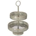 Floristik24 Decoratieve etagère met handvat, stermotief, twee lagen, 49 cm