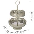 Decoratieve etagère met handvat, stermotief, twee lagen, 49 cm | Floristik24.nl