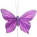 Floristik24 Veer vlinders paars 8.5cm 12st